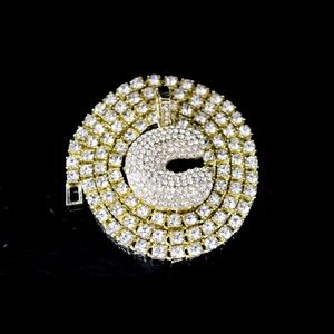 Initial Letter C Lab Diamond Charm Tennis Chain